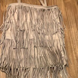 Zara leather fringe bag